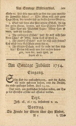 Am Sontage Jubilate 1754