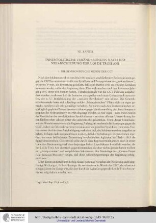 VII. Kapitel. Innenpolitische Veränderungen nach der Verabschiedung der Loi de Trois Ans