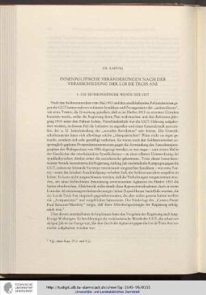 VII. Kapitel. Innenpolitische Veränderungen nach der Verabschiedung der Loi de Trois Ans