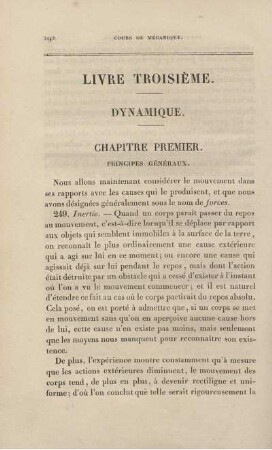 Livre Troisième. Dynamique.