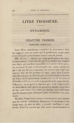 Livre Troisième. Dynamique.