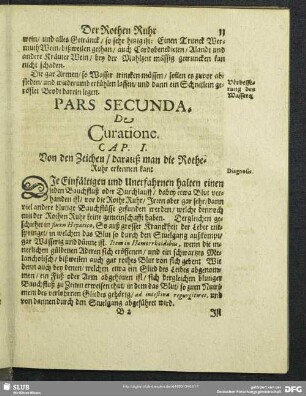 Pars Secunda. De Curatione
