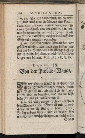 Caput IX. Von der Probier-Waage.