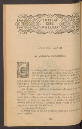 Capítulo XXVIII - La Comisaría, en funciones