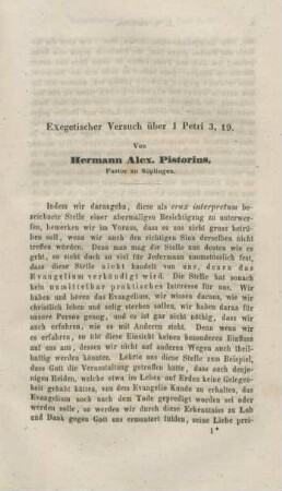 3-72 Exegetischer Versuch über 1 Petri 3,19