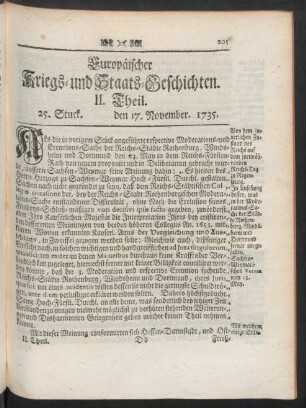 25. Stuck. den 17. November. 1735.