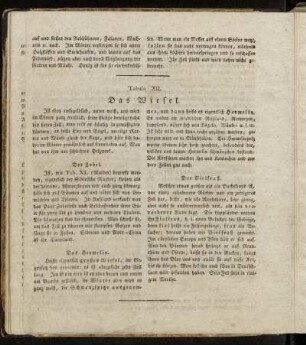 Tabula XII. Das Wiesel. - Tabula XIII. Der Dachs.