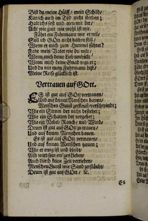 Vertrauen auf GOtt