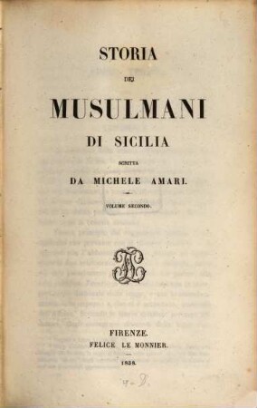 Storia dei Musulmani di Sicilia. 2