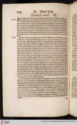 Zasius Consil. III: