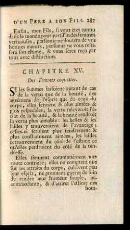 Chapitre XV. Des Femmes coquettes