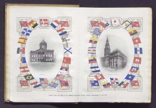 Colonial Flags and Flags of the different Coverenments havong Consular Representatives in the City.