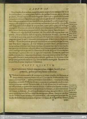 Caput Quintum. Quod Calviniani Deitatis omnipotentiam dubiam faciant, & argumenta, quibus ipsorum somnia refutantur