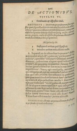 De Actionibus. Titulus VI.
