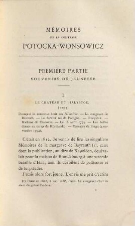 Mémoires de la ctesse Potocka  : Publiés par Casimir Stryienski. Avec un portrait en héliogravure et un fac-simile d'autographe. [Anna comtesse Potocka]