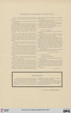 Chronique française et étrangère