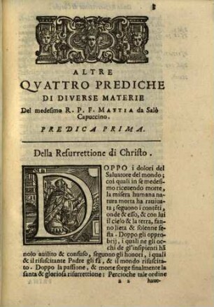 Quattro prediche della risurrectione di Christo