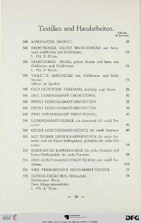 Textilien und Handarbeiten (Nr. 340-375)