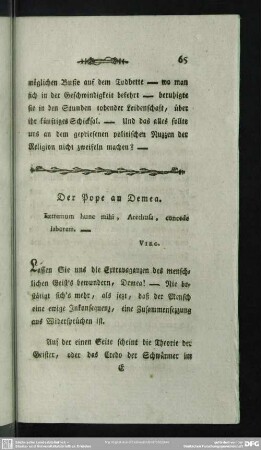 Der Pope an Demea