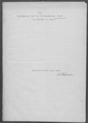 Buoch mit Reichenbach (Berglen): Pfarrbericht 1930