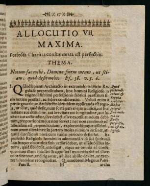 57-64, Allocutio VII. Maxima. Perfecta Charitas consummata est perfectio