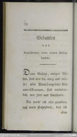 Gedanken vor Einführung eines neuen Gesetzbuches