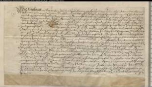 Corveyscher Lehnbrief für das Kloster Nazareth über Güter vor Störmede und Erinckhausen.