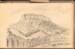 Skizzenbuch 1898-99: Festung Königstein perspektivische Ansicht