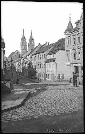 Oschatz. Hospitalstraße mit Hauptkirche