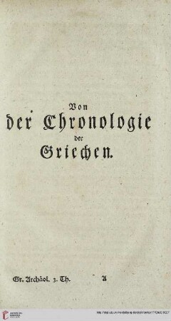 Von der Chronologie der Griechen