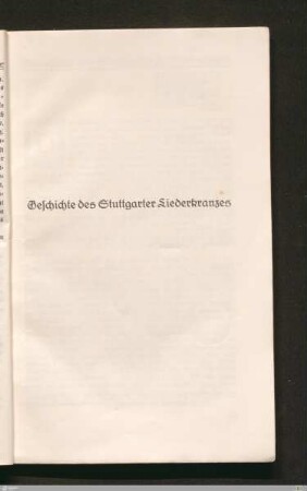 Die Geschichte des Stuttgarter Liederkranzes