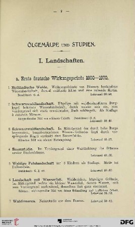 Ölgemälde und Studien (Nr. 1-37)