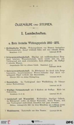 Ölgemälde und Studien (Nr. 1-37)