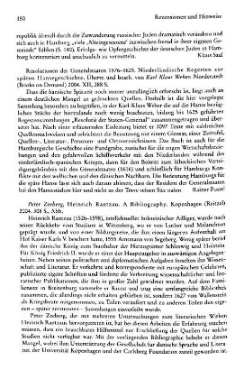 Zeeberg, Peter :: Heinrich Rantzau, a bibliography : Kopenhagen, Reitzel, 2004