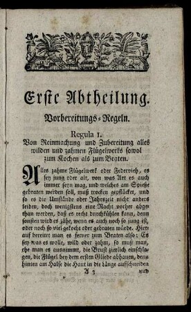 Erste Abtheilung. Vorbereitungs-Regeln.
