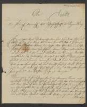 Brief von Carl Ludwig Seitz an Regensburgische Botanische Gesellschaft