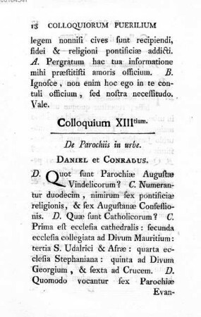 Colloquium XIII tium. De Parochiis in urbe