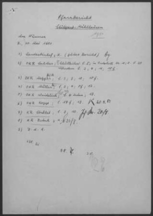 Mühlhausen/Neckar: Visitationsbericht mit Pfarrbericht 1951