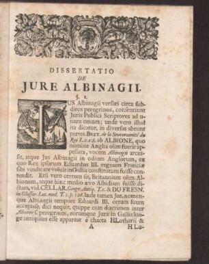 Dissertatio De Jure Albinagii