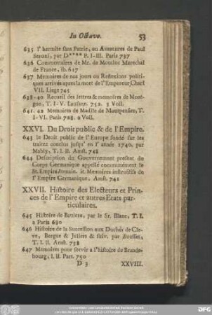 XXVI. Du Droit public & de l'Empire.