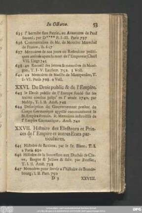 XXVI. Du Droit public & de l'Empire.