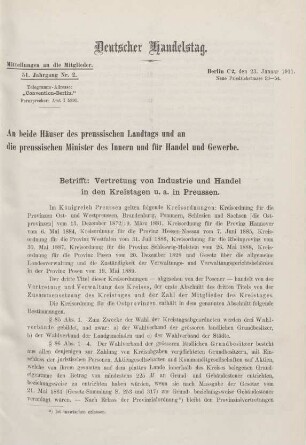 51. Jahrg. Nr. 2., ... den 23. Januar 1911