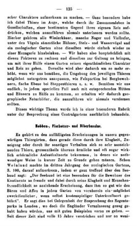 Robben-, Fischotter- und Biberbassins.