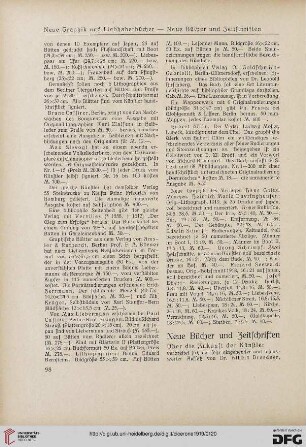 Neue Bücher und Zeitschriften