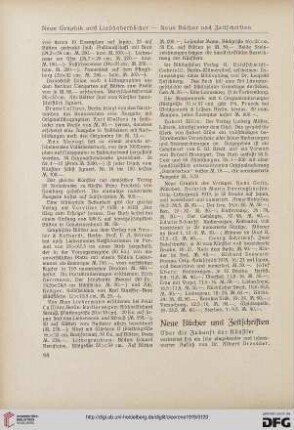 Neue Bücher und Zeitschriften