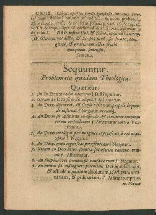 Sequuntur Problemata quaedam Theologica.