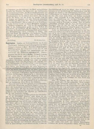 617-619 [Rezension] Geisenhof, Georg (Hrsg.), Bugenhagiana. Quellen zur Lebensgeschichte des D. Joh. Bugenhagen. I. Band. Bibliotheca Bugenhagiana