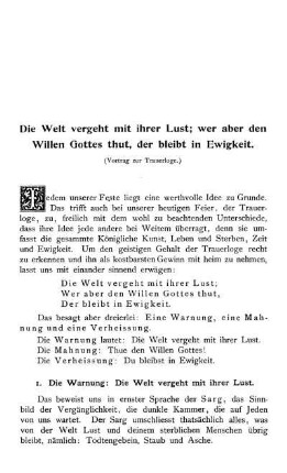 Die Welt vergeht mit ihrer Lust.