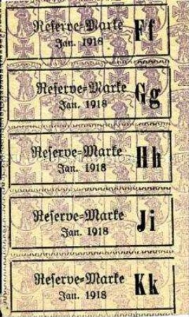 Block mit 5 "Reserve-Marken"