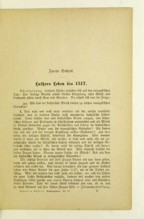 Zweite Einheit. Luthers Leben bis 1517